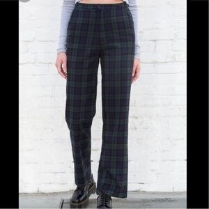 Brandy Melville Plaid Pants in Black and Green